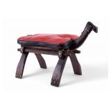 Camel Saddle Seat with Red Cushion