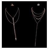 Chanel Pin, Dior Earring Set, Lulus Necklaces