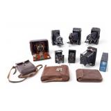 Early Kodak & Other Folding Cameras (7) + Cases