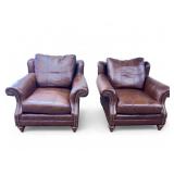 Century Furniture Leather Armchairs (Pair)