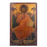 Early Vintage Religious Icon Decoupage on Wood