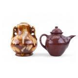 Camark Pottery Teapot and Decorative Glazed Jug