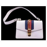 Gucci Sylvie White Leather Bag with Gold Hardware