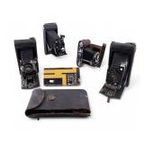 Early Kodak Folding Cameras (4) + Cases & Box