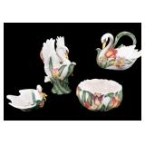 Fitz and Floyd Swan Ceramic Serveware Set