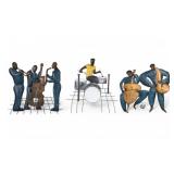 Metal Jazz Band Wall Sculptures (Set of 4)