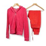Juicy Couture Large Pink Velour Hoodie and Pants