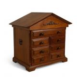 Handmade Wooden Jewelry Box with Flip-Top Lid