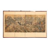 Chinese Folding Screen of Hunting Scene