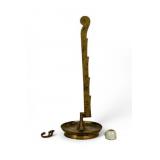 Korean Porcelain Oil Lamp w/ Bronze Stand