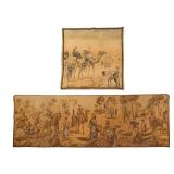 Two Tapestries with Scenes of Figures and Camels