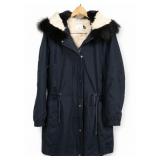 Vince Silver Fox Fur Lined Jacket in Size M