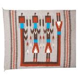 Navajo Saddle Blanket With Geometric Designs