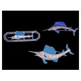 Enameled Swordfish Brooch Collection