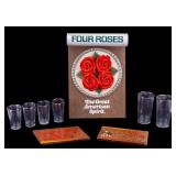 Four Roses Bar Sign, Glassware, & Novelty Plaques