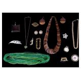 Exotic Wood Necklace and Vintage Jewelry