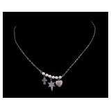 Piaget 18K Gold Pendant Necklace and SS Earrings