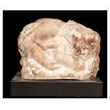 Alabaster Sculpture of Mother and Child