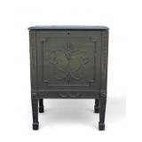 Early 20th C Green Painted Lift Top Box