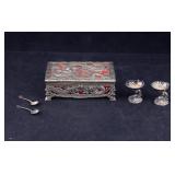 Antique Marine Salt Cellars and Dragon Box