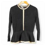 Christian Dior Black + White Peplum Style Sweater