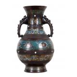 Antique Chinese Champleve Bronze Vase