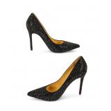 Christian Louboutin Black Rhinestone Heels Sz 36