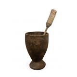 Extra Large Primitive Wood Mortar and Pestle