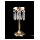 Vintage Brass Lamp & Etched Glass Shade