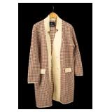 Chanel Size M Houndstooth Wool Coat