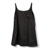 Prada Logo Black Sleeveless Satin Top / Dress