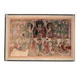 Large 19th C. Ming Style Buddhist Painting