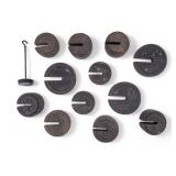 Vintage Cast Iron Scale Weights (13)