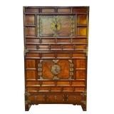 Tall Korean Armoire / Chest in 3 Sections