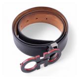 Salvatore Ferragamo Double Gancini Black Belt