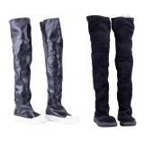 2 Pairs Rick Owens Thigh-High Boots, Size 36