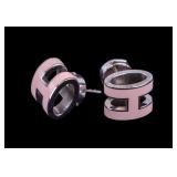 Hermes Silver and Enamel Stud Earrings