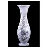 Chinese Etched Marble Vase ~16" H