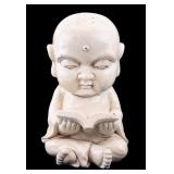 Large White Reading Buddha Statue