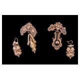 Gold Victorian Brooches and Earrings