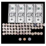 Liberty Nickels (1919-1937) + $5 Uncut Bank Notes