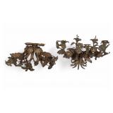 UPDATED Early Bronze Wall Sconces (2)
