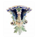 Italian Majolica Dragon Wall Shelf
