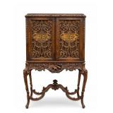 German Carved Wood Cupboard