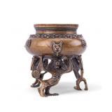 Dogs Head Brass Censer