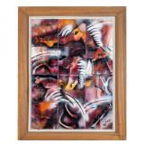 Mid Century Modern Tile Art of Horses