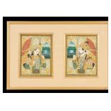 Mughal Framed Diptych Portraits
