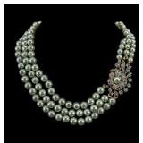 Heidi Daus Designer Green Flower Necklace