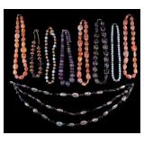 Natural Stone, Glass, and Sterling Necklaces