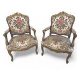 2 High Style Italian Provincial Arms Chairs (KI#5)